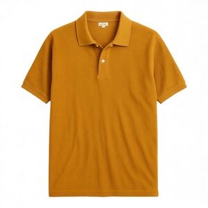 J. Crew Mens Mustard Raglan Textured Terry Polo Size L